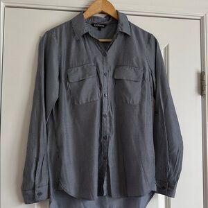 Express Blue and White Pinstripe Shirt